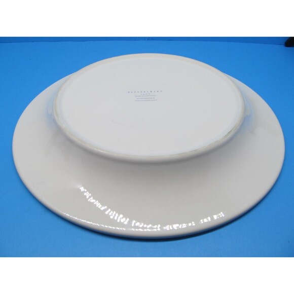 Pottery Barn Emma Off White 11 1/8" Beaded Rim Dinner Plate Portugal - Picture 7 of 8